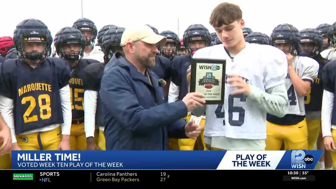 Marquette High School gets Play of the Week plaque for 'Miller Time' — Waukesha Schools news